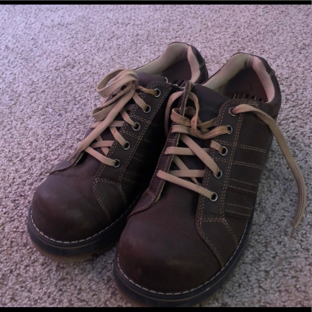 y2k chunky platform brown shoe
